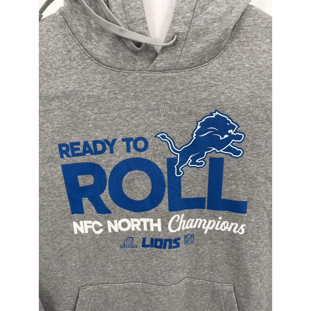 Nike Detroit Lions NFC North Champions Ready To Roll Gray Hoodie Sweatshirt, XXL - Picture 3 of 8